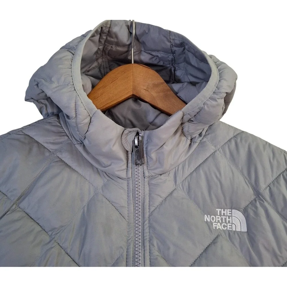 The North Face Parka Girls XL 14/16 Gray ThermoBall Eco Quilted Hooded Long Coat